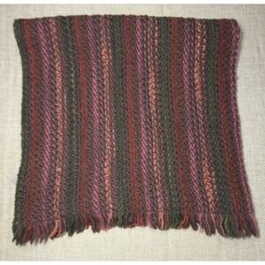 Peruvian Connection Shawl Rustic Wool Southwestern Knit Boho Fringed Scarf